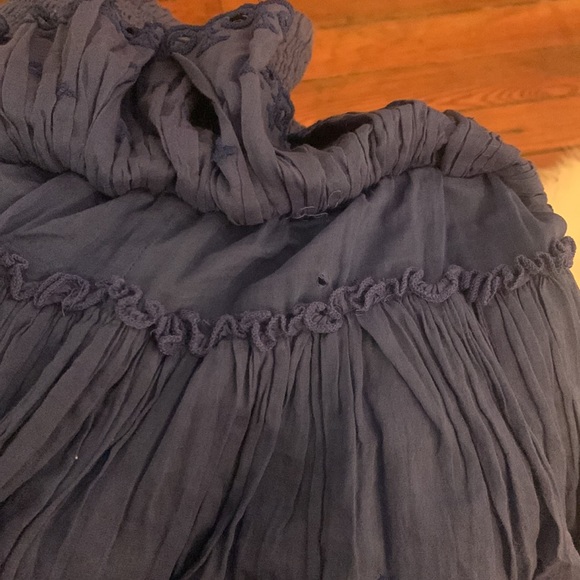 Isabel Marant Etoile Blue Naomi Cotton Voile Smocked Mini Skirt (Size 36) - Picture 5 of 5